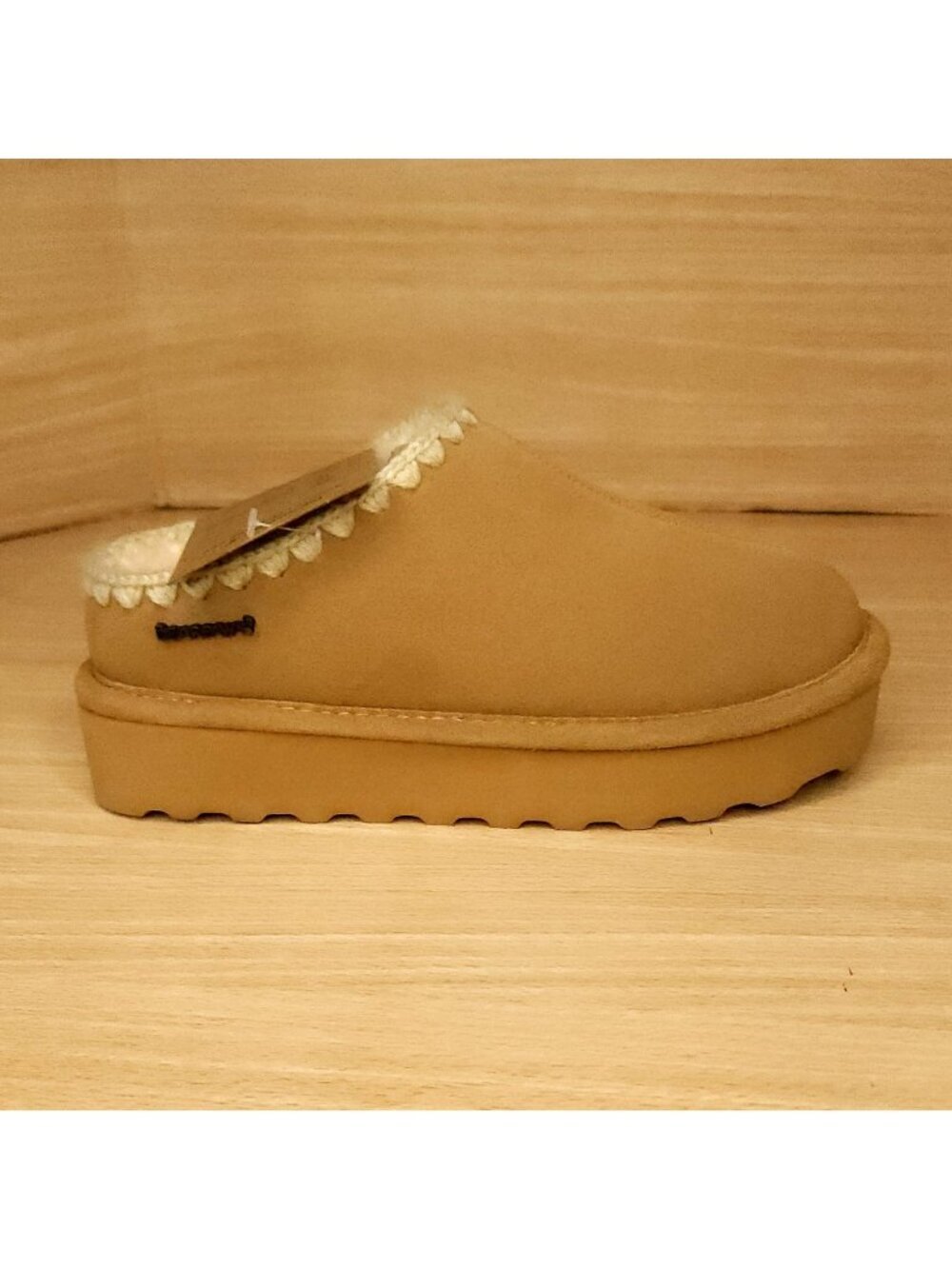 Bearpaw New Crochet Martis Iced Coffee Faux Suede Platform Slip On Shoes 6